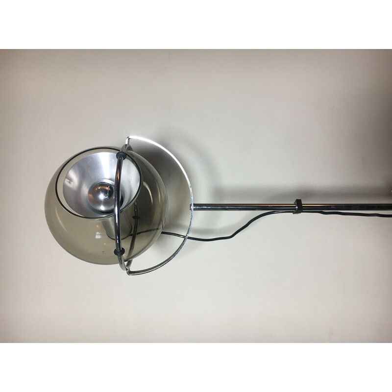 Vintage Ball vloerlamp in glas, aluminium en verchroomd metaal van Frank Ligtelijn voor Raak