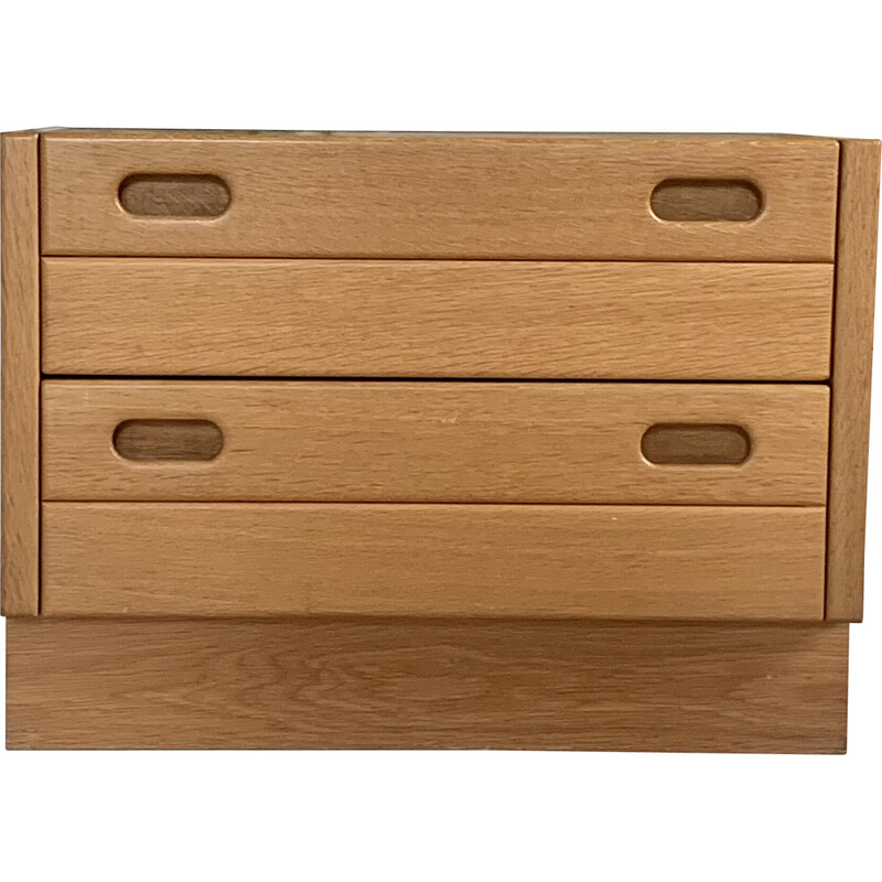 Vintage solid oakwood chest of drawers, 1980