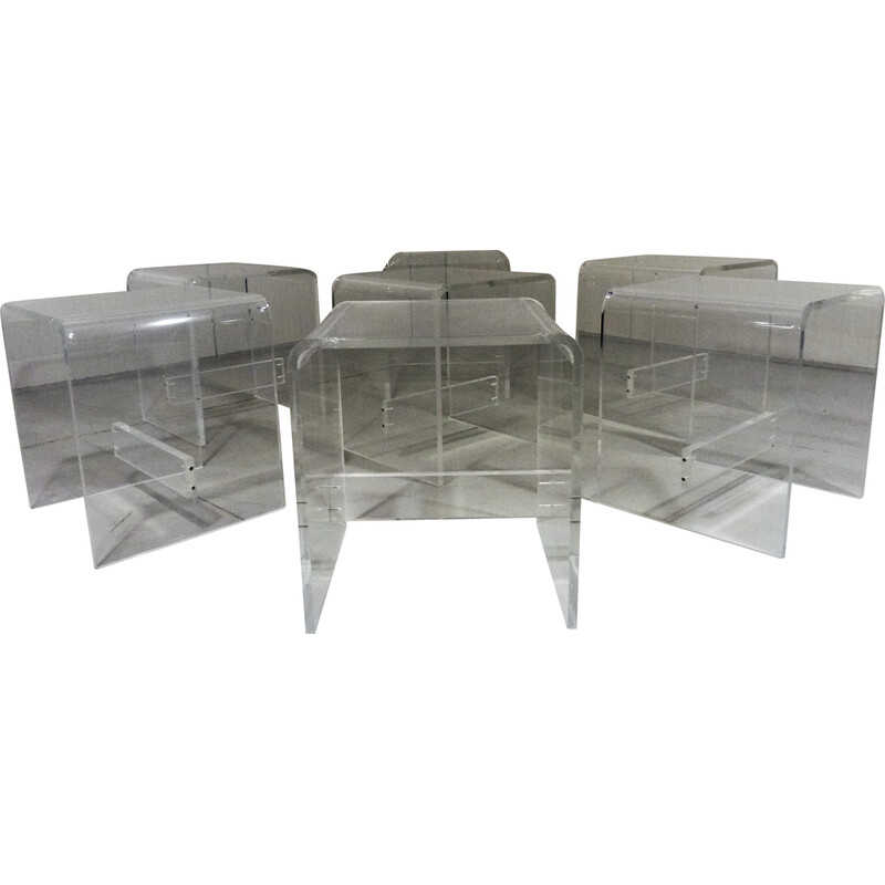 Tabouret vintage en plexiglas, 1960-1970