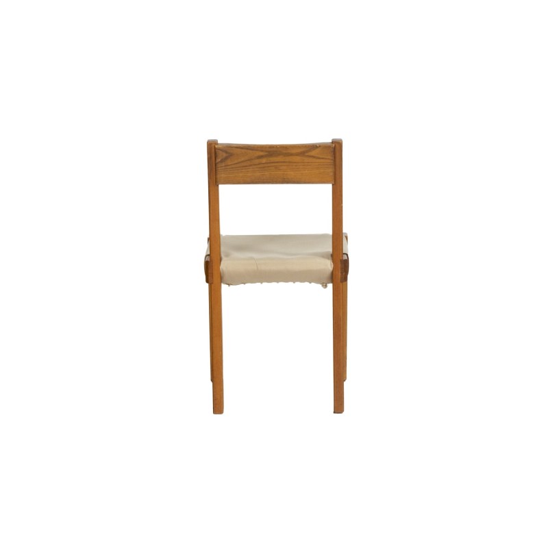 Vintage elmwood chair by Pierre Chapo, France 1980s