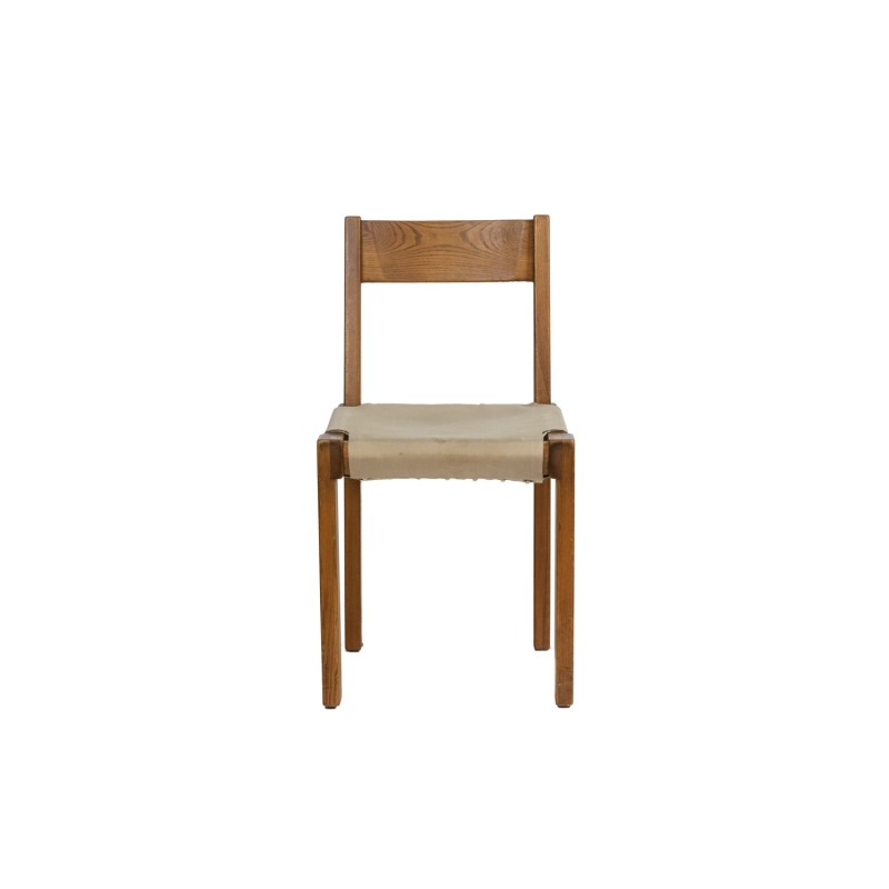 Vintage elmwood chair by Pierre Chapo, France 1980s