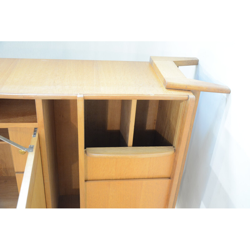 Vintage writing desk in wood with storage compartments - 1950s