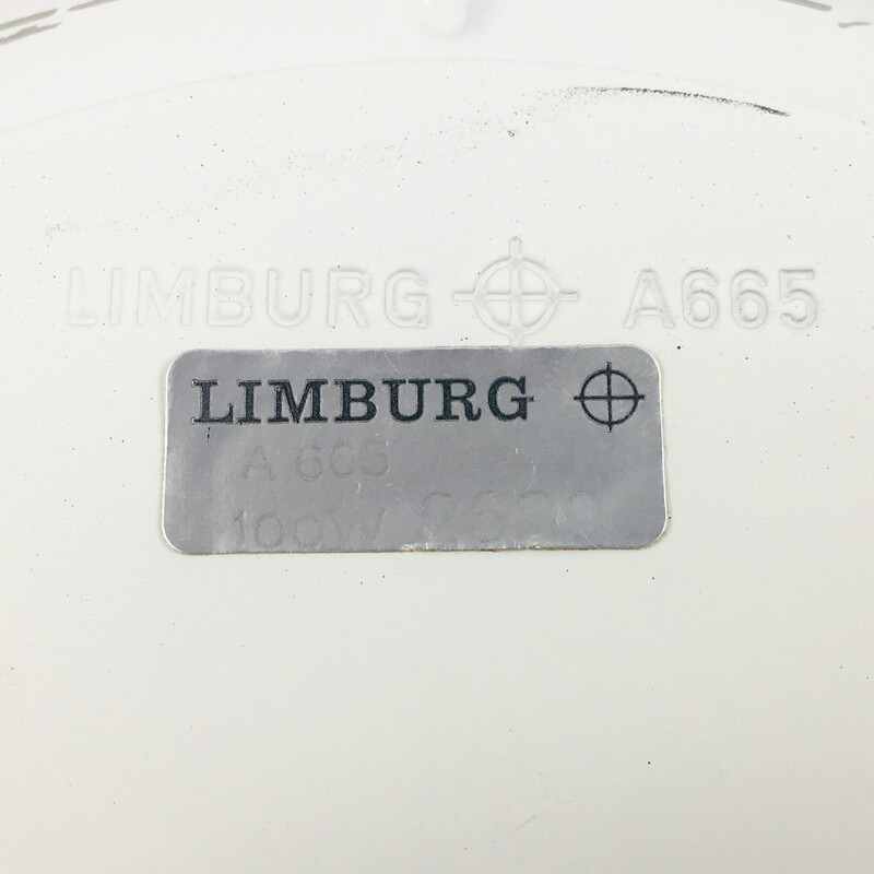 Lampada da soffitto di metà secolo in ferro e vetro di Limburg, Germania 1960