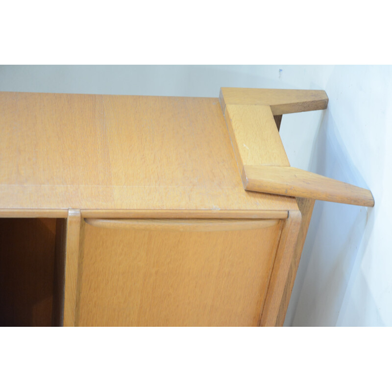 Vintage writing desk in wood with storage compartments - 1950s