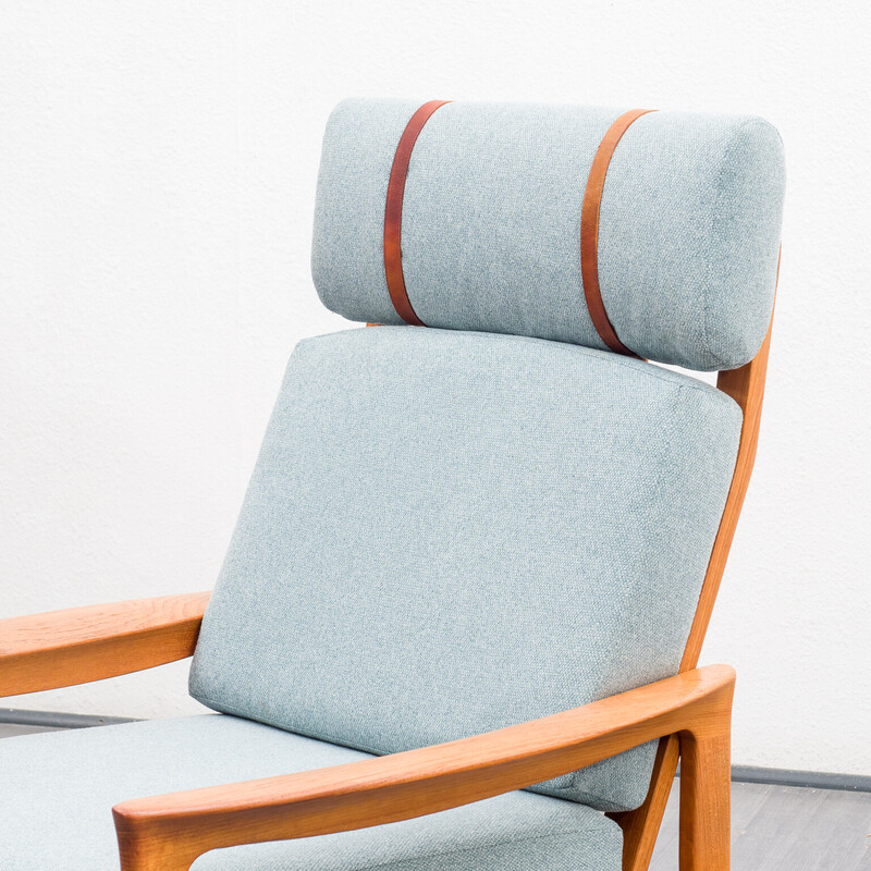 Cadeira de baloiço de teca Vintage por Sven Ellekaer, Dinamarca Anos 60