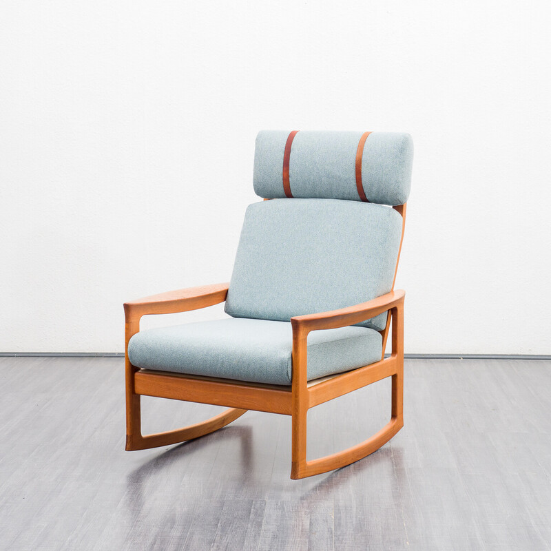 Cadeira de baloiço de teca Vintage por Sven Ellekaer, Dinamarca Anos 60