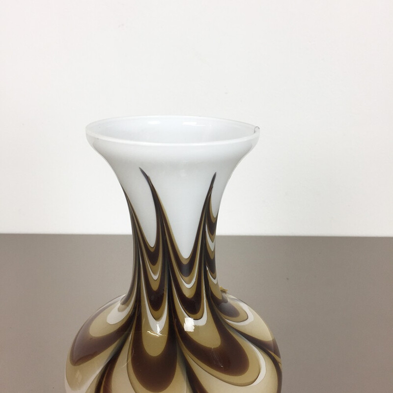 Vintage multi-colored glass vase by Carlo Moretti for Opaline Florence, Italy 1970