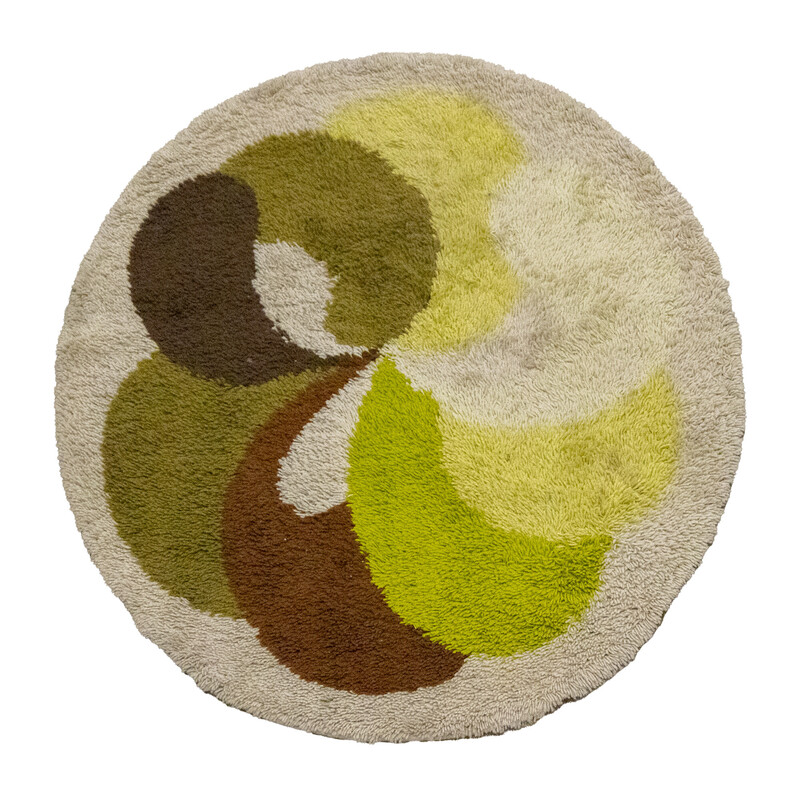 Vintage green round "Flower" Desso rug