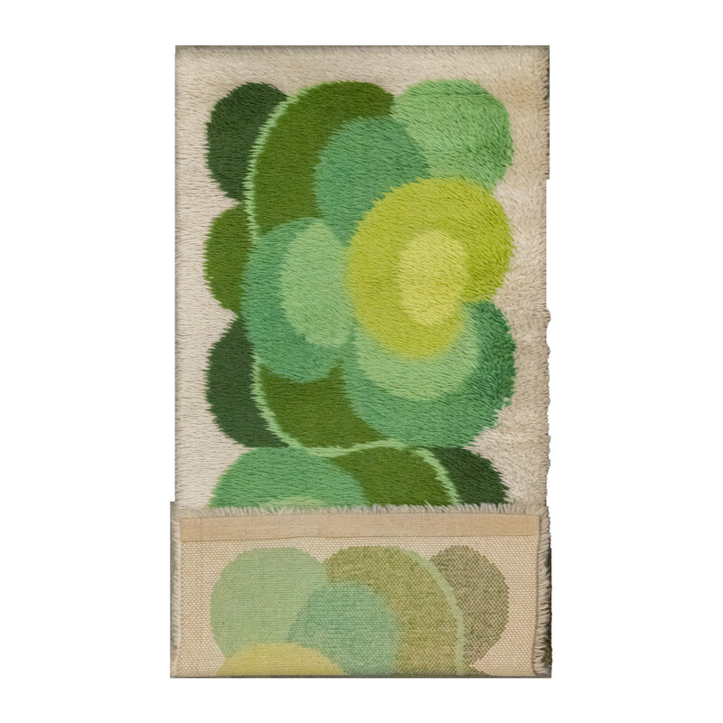 Vintage groen Desso "Double Flower" tapijt
