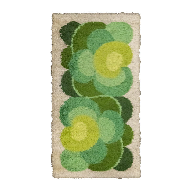 Grüner Desso-Teppich "Double Flower", Vintage