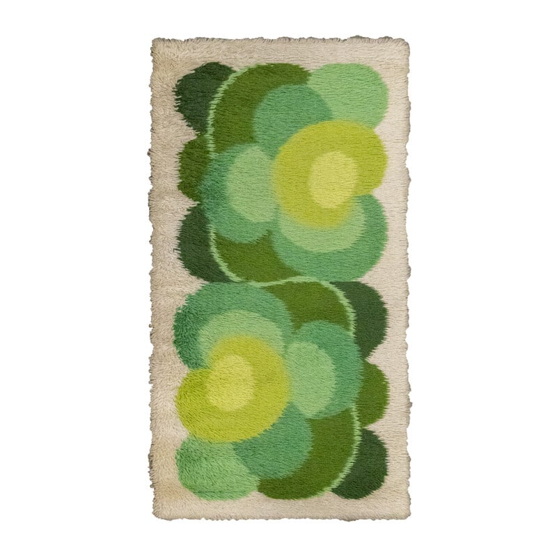 Vintage green Desso "Double Flower" rug