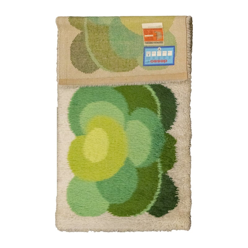 Vintage green Desso "Double Flower" rug