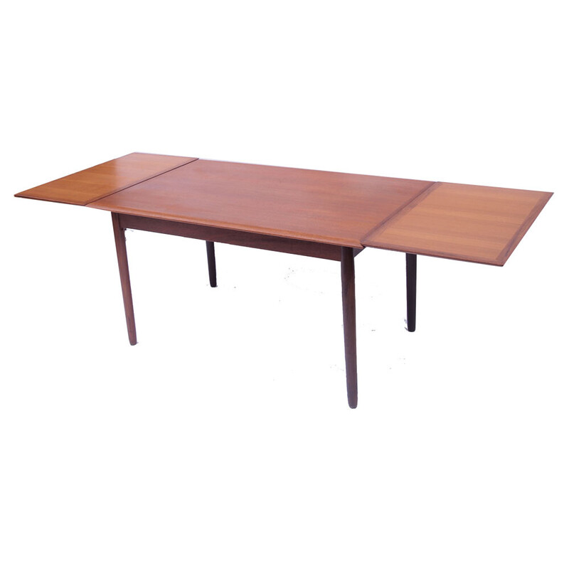 Scandinavian Danish vintage table in brown teak, 1950-1960