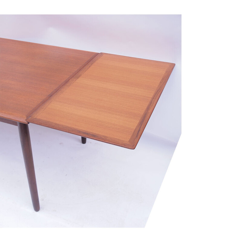 Tavolo vintage danese scandinavo in teak marrone, 1950-1960