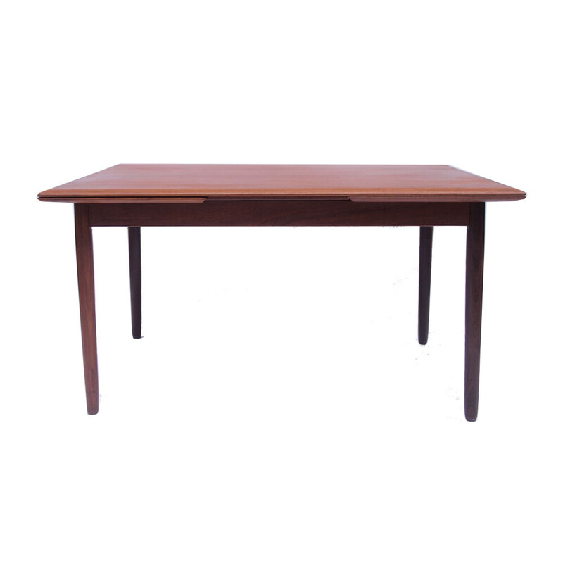 Scandinavian Danish vintage table in brown teak, 1950-1960