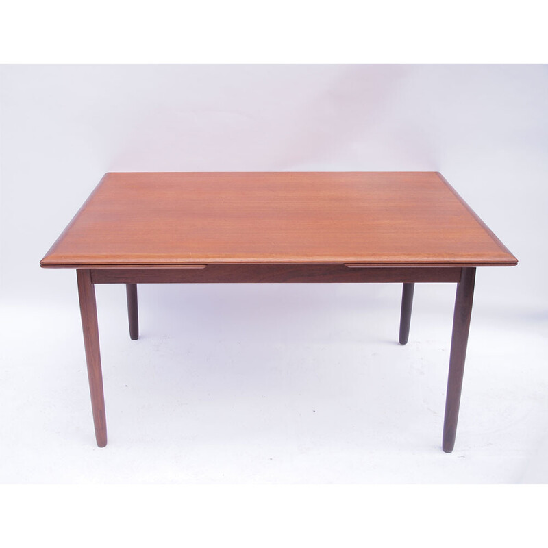 Tavolo vintage danese scandinavo in teak marrone, 1950-1960