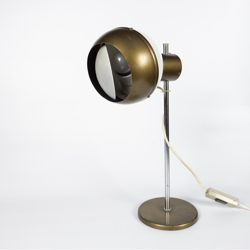 Lámpara de mesa Vintage ajustable Space Age de Drukov, Checoslovaquia Años 70