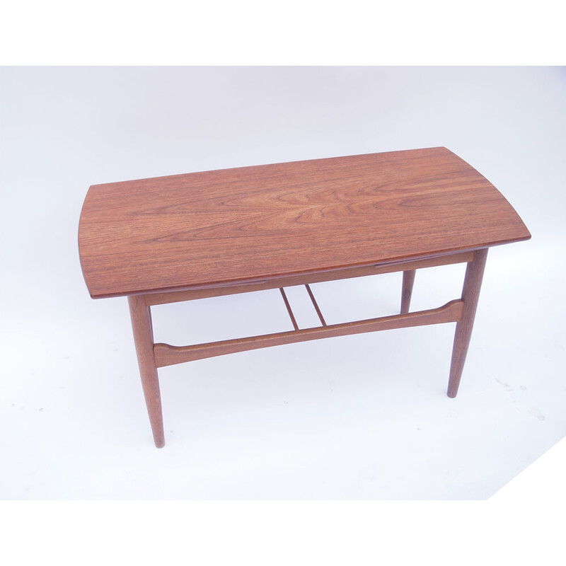 Table basse scandinave danoise vintage extensible en teck et palissandre, 1950-1960