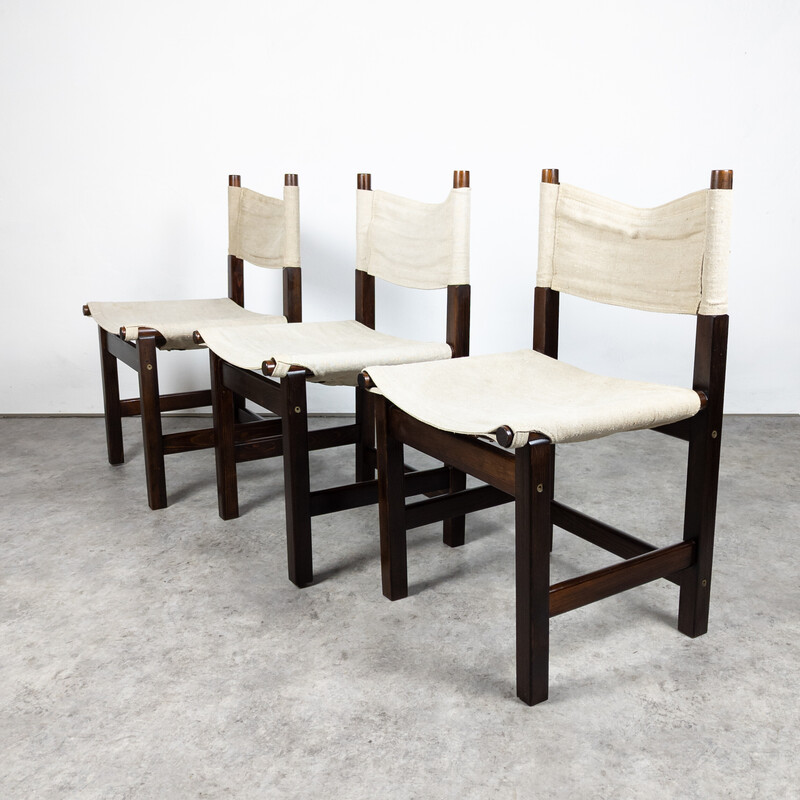 Set of 6 vintage safari chairs "Kotka" by Tomas Jelinek for Ikea, 1980