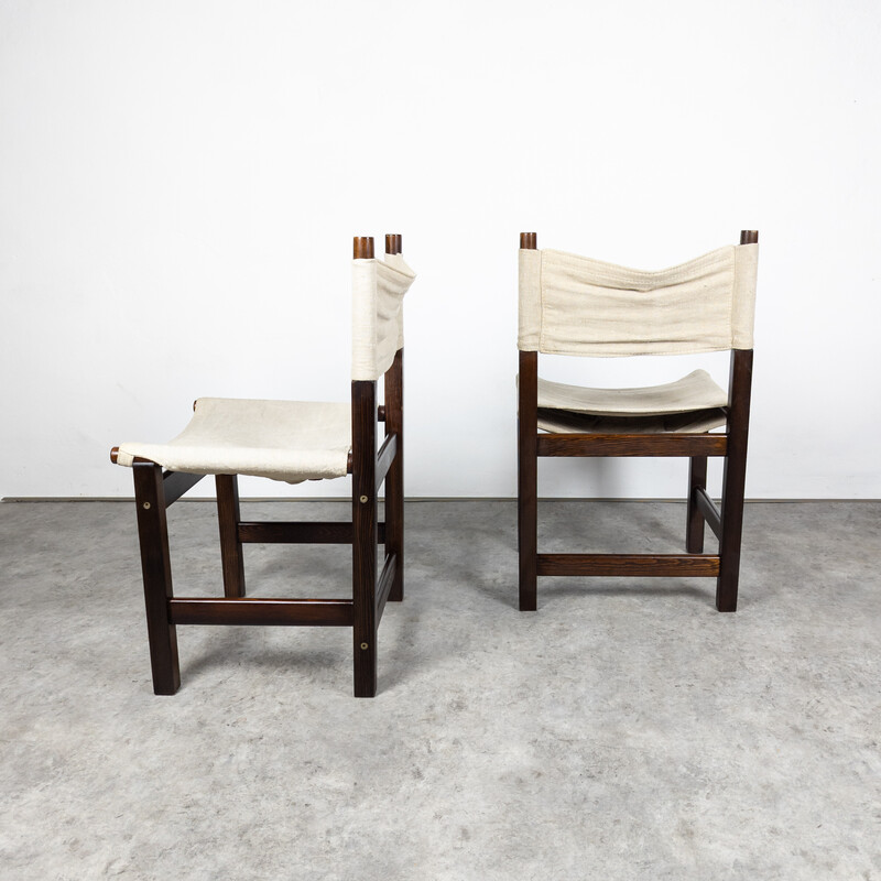 Set of 6 vintage safari chairs "Kotka" by Tomas Jelinek for Ikea, 1980