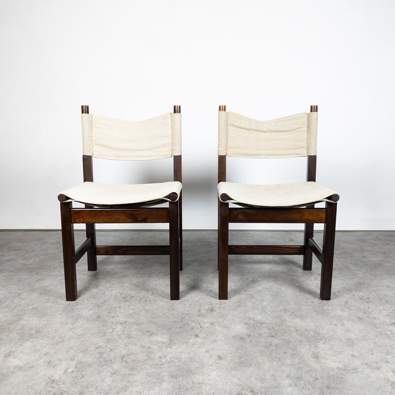 Set of 6 vintage safari chairs "Kotka" by Tomas Jelinek for Ikea, 1980