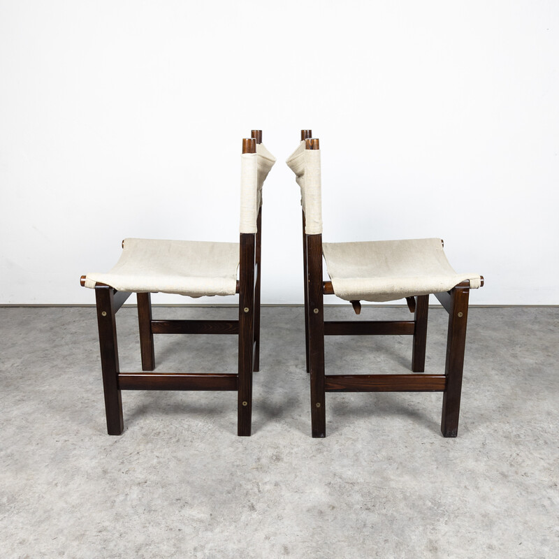 Set of 6 vintage safari chairs "Kotka" by Tomas Jelinek for Ikea, 1980