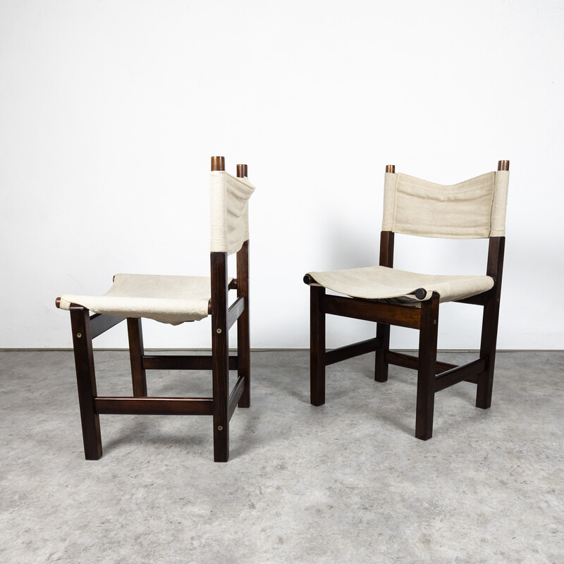 Set of 6 vintage safari chairs "Kotka" by Tomas Jelinek for Ikea, 1980