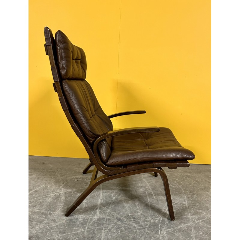 Deense vintage fauteuil met hoge rugleuning, 1970