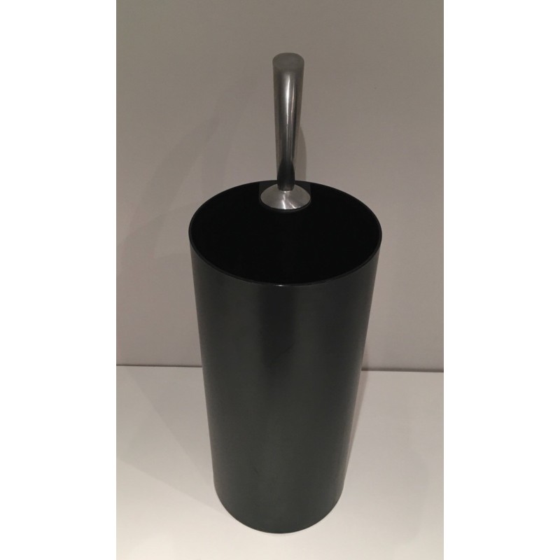 Vintage black plastic and chrome "Golf" umbrella stand, 1970