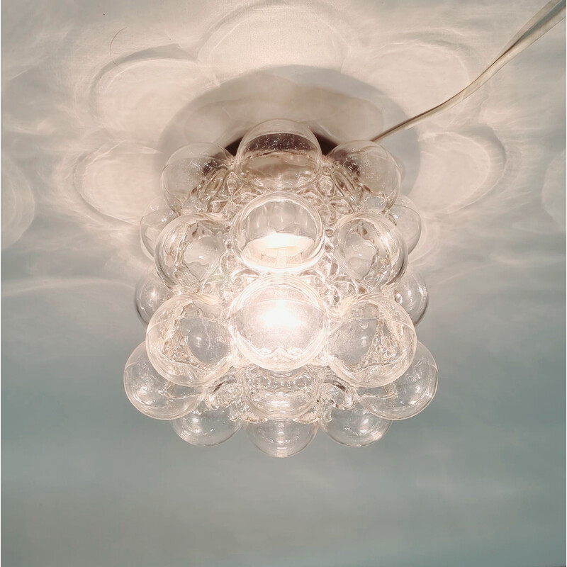 Lâmpada de teto de vidro bolha de meados do século de Helena Tynell para Limburg, Alemanha Anos 60