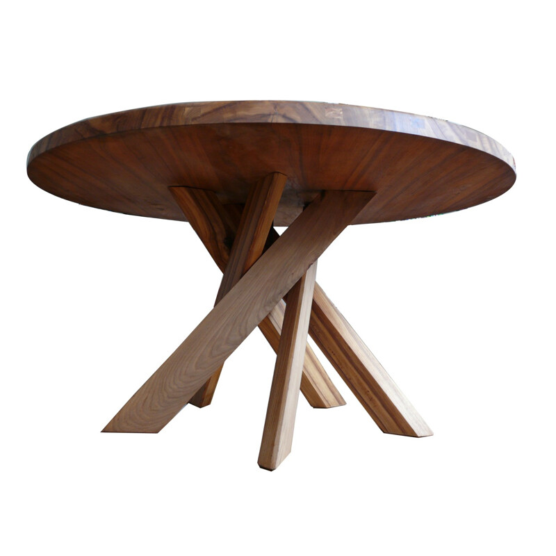 Table en orme modèle Sfax T21 de Pierre Chapo - 1960