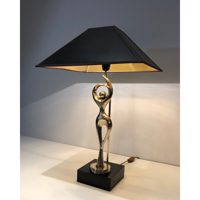 Vintage-Lampe aus Messing, die eine stilisierte Tänzerin darstellt, 1970