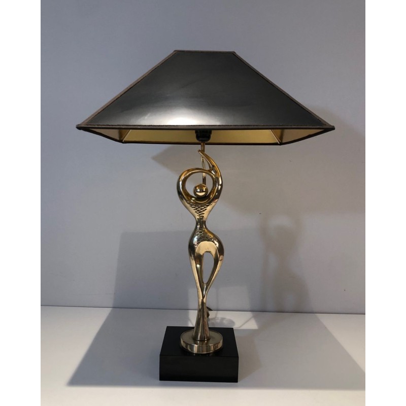 Vintage-Lampe aus Messing, die eine stilisierte Tänzerin darstellt, 1970