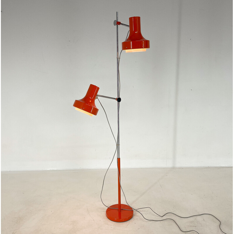 Lámpara de pie orientable de Josef Hurka para Napako, Checoslovaquia años 70