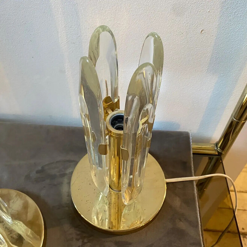 Pair of vintage Italian bed lamps by Gaetano Sciolari, 1970s