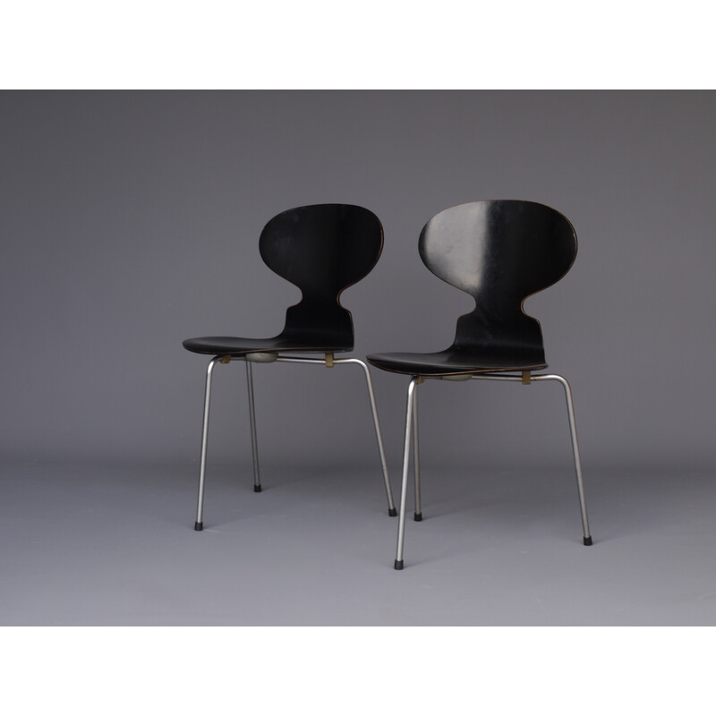 Pareja de sillas Ant vintage de Arne Jacobsen para Fritz Hansen, años 50