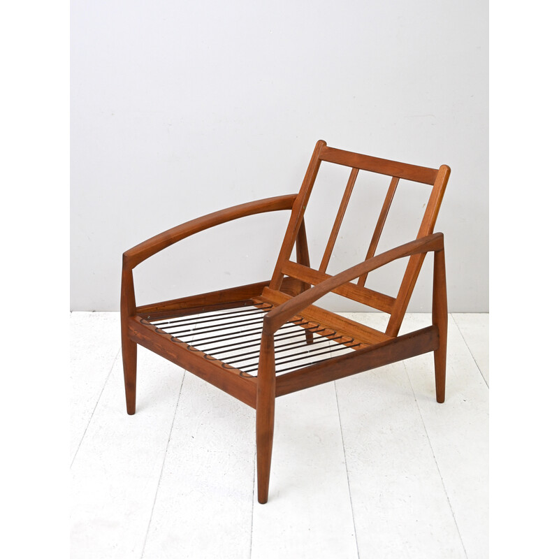 Vintage armchair model 121 in teak and fabric by Kai Kristiansen for Magnus Olesen, Denmark