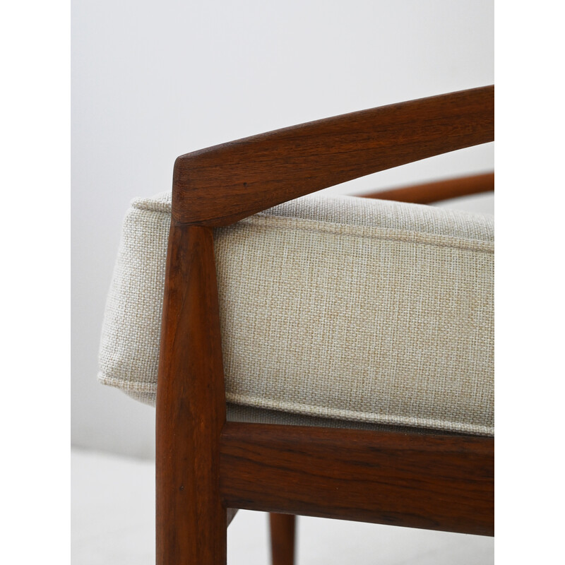 Vintage armchair model 121 in teak and fabric by Kai Kristiansen for Magnus Olesen, Denmark