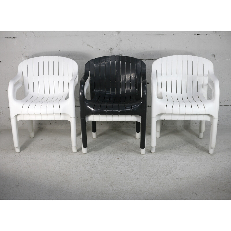 Lot de 6 fauteuils d'extérieur vintage "Dangari" en plastique par Pierre Paulin pour Allibert, France 1980