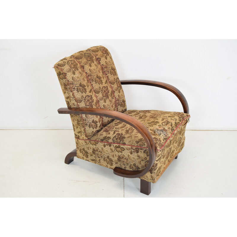 Fauteuil Art déco vintage par Jindrich Halabala, Tchécoslovaquie 1930