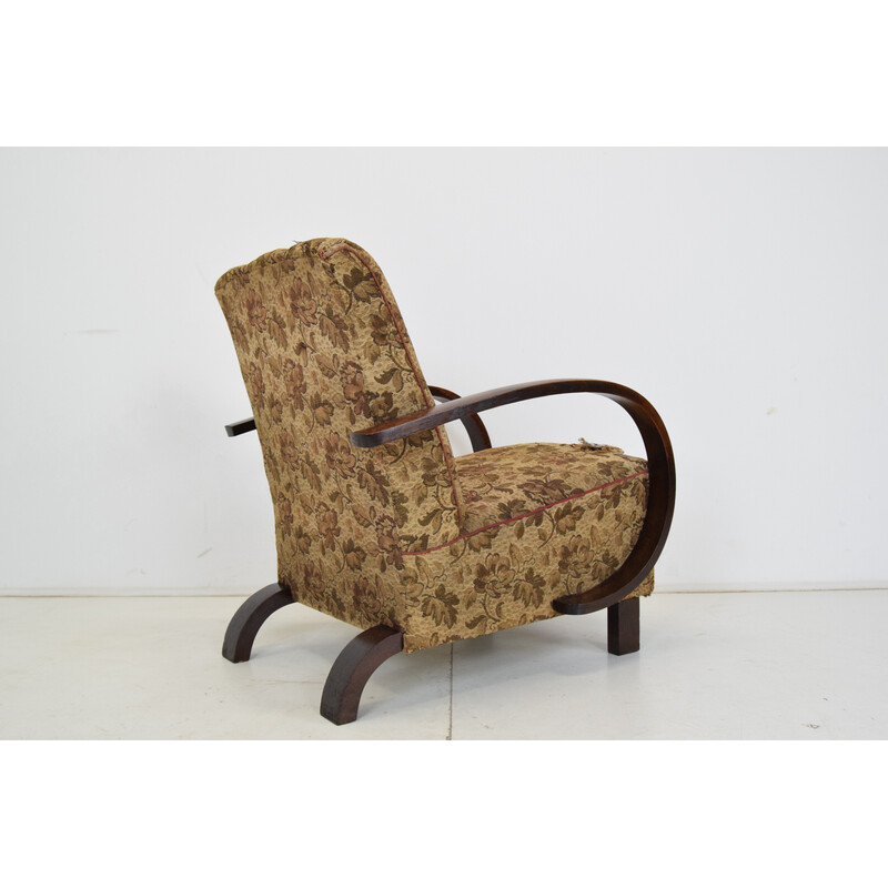 Art deco vintage fauteuil van Jindrich Halabala, Tsjecho-Slowakije 1930