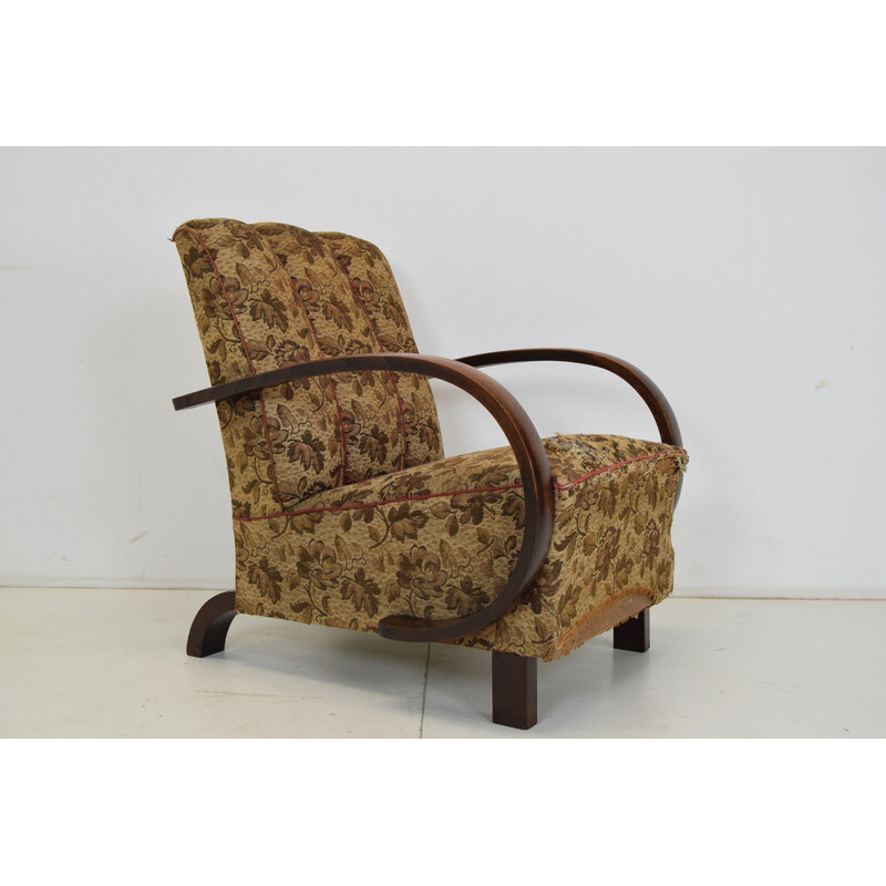 Fauteuil Art déco vintage par Jindrich Halabala, Tchécoslovaquie 1930