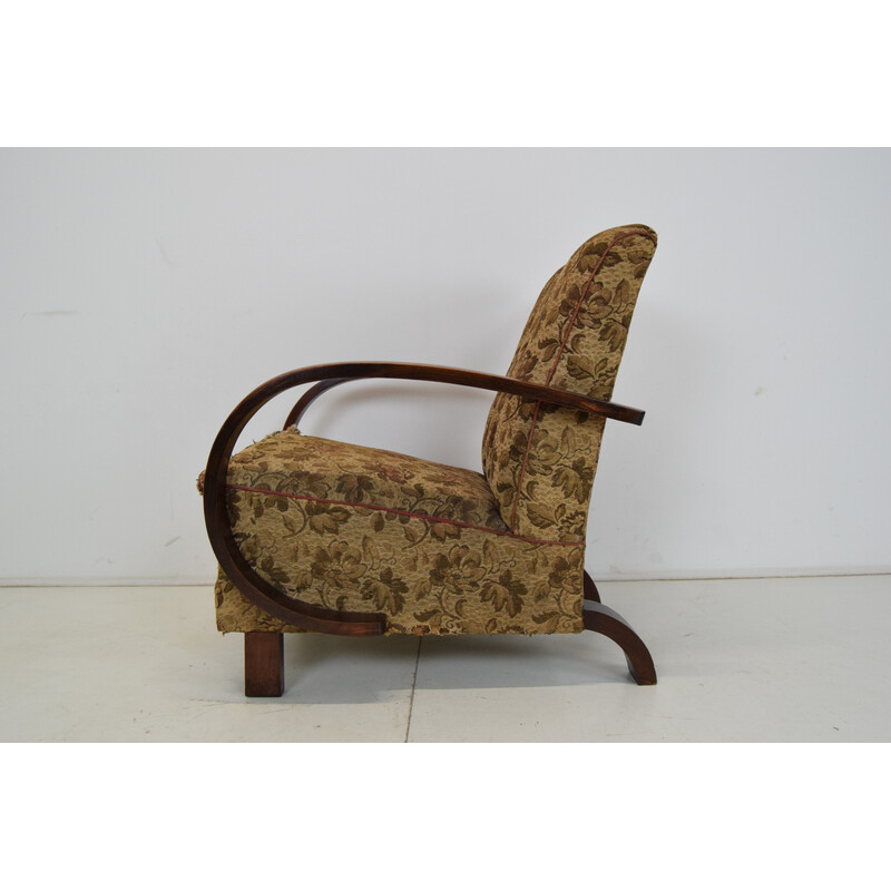 Art deco vintage armchair by Jindrich Halabala, Czechoslovakia 1930s