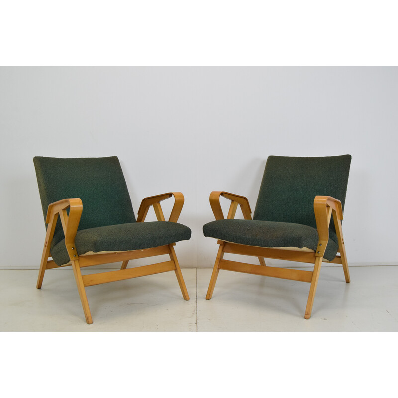 Paar midden-eeuwse fauteuils van Frantisek Jirak voor Tatra, Tsjecho-Slowakije 1960