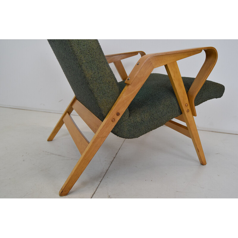 Mid-eeuwse gebogen houten fauteuil van Frantisek Jirak voor Tatra, Tsjecho-Slowakije 1960