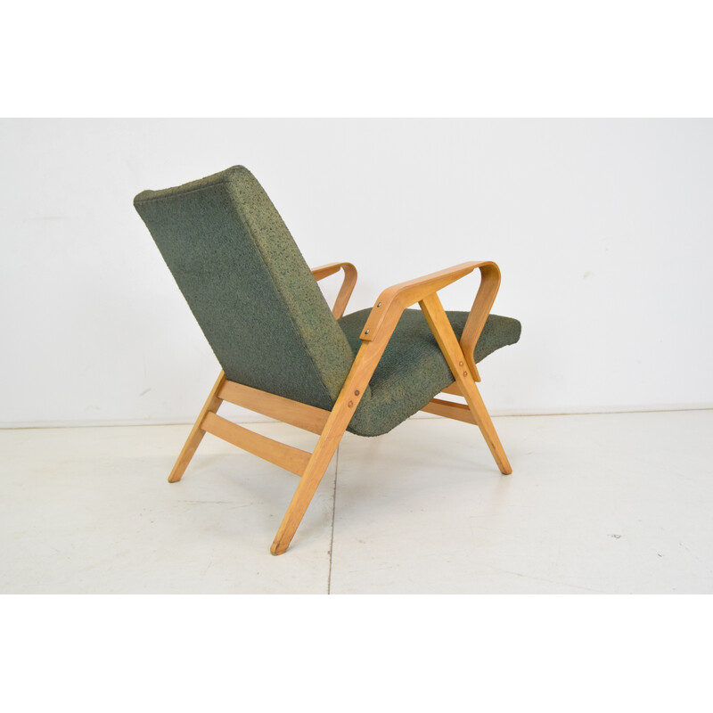 Mid-eeuwse gebogen houten fauteuil van Frantisek Jirak voor Tatra, Tsjecho-Slowakije 1960