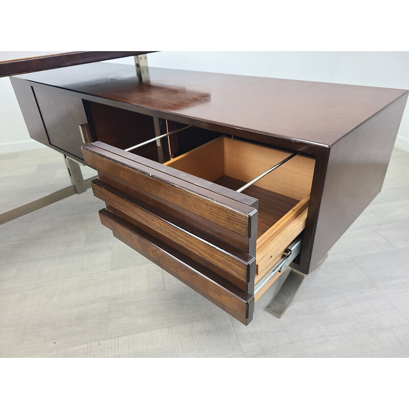 Bureau d'angle vintage en palissandre par Gianni Moscatelli, 1970