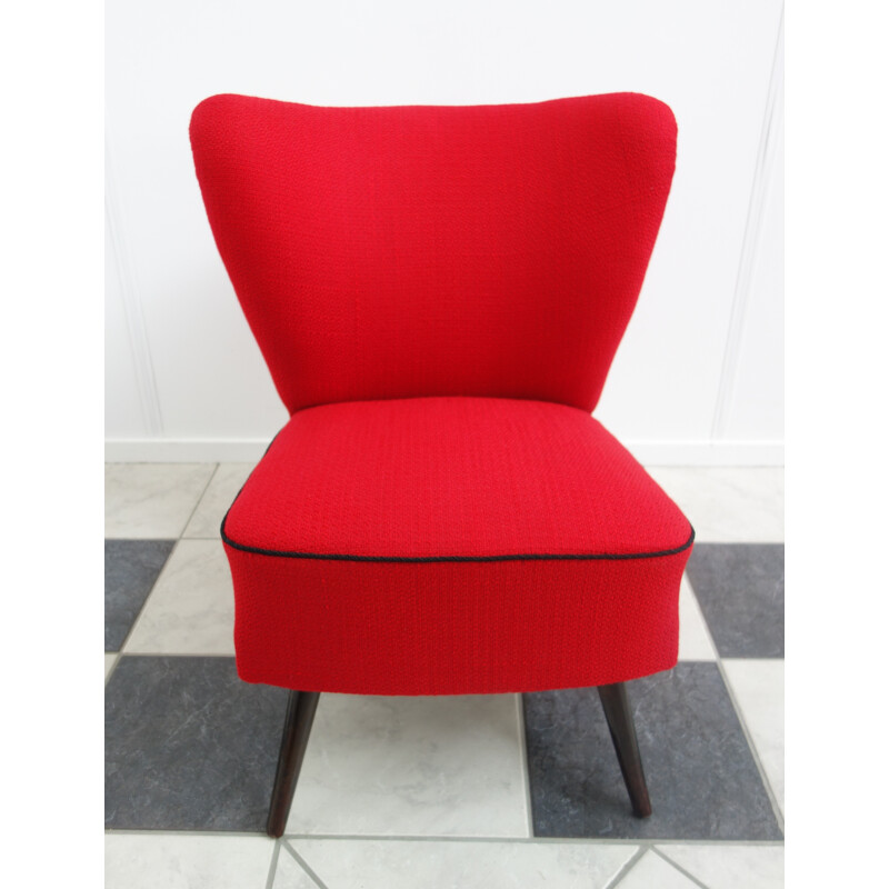 Vintage red cocktail armchair - 1960s