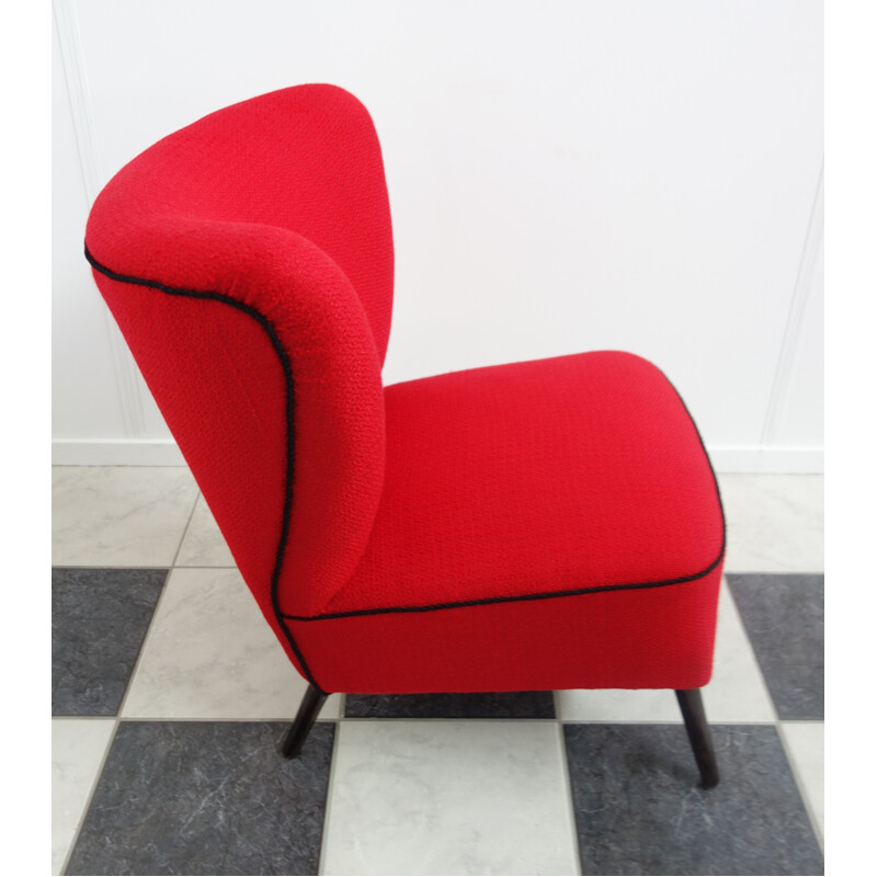 Vintage red cocktail armchair - 1960s