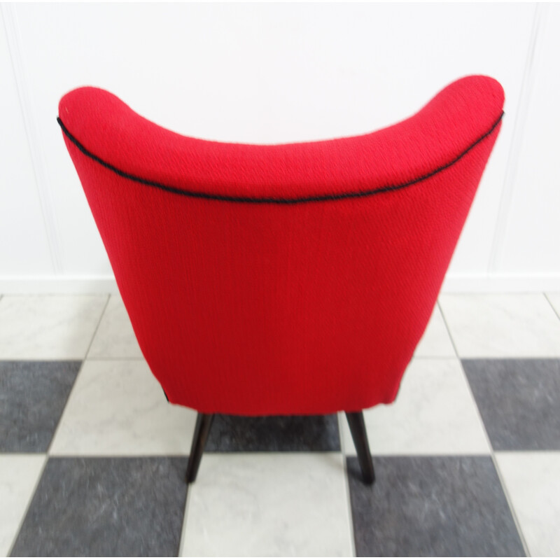 Vintage red cocktail armchair - 1960s